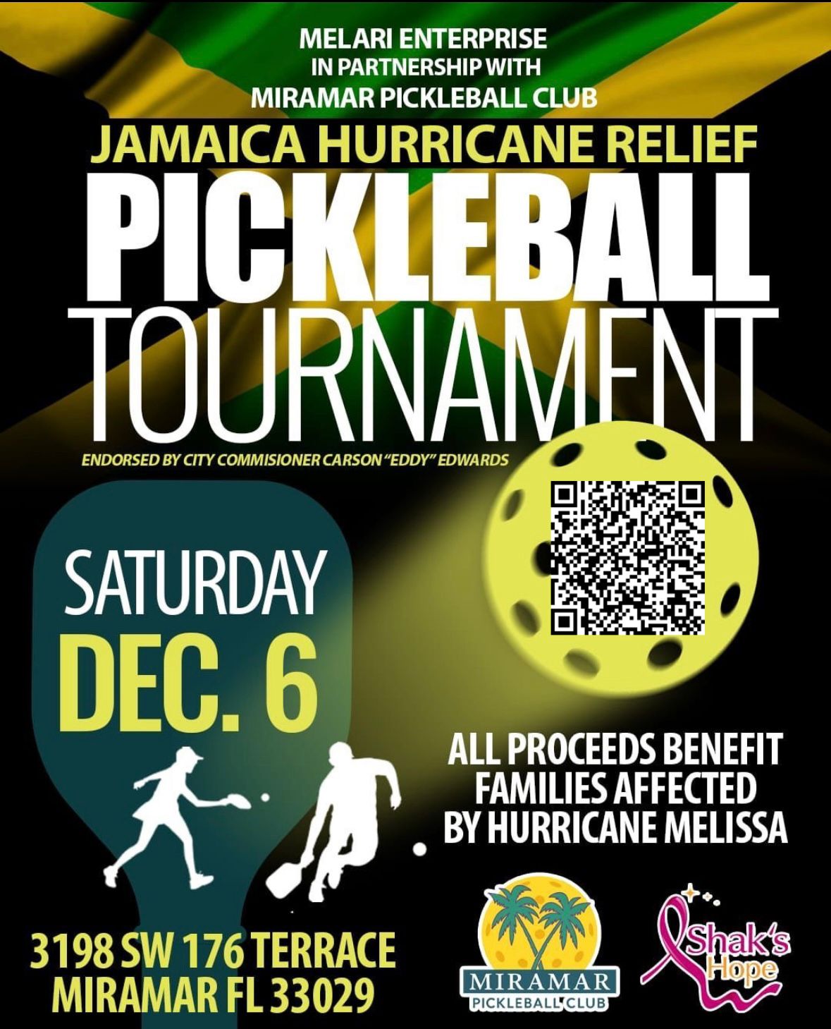 Jamaica Hurricane Relief Tournament Flyer